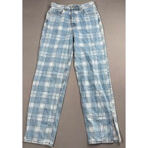 H&M Divided‎ Plaid Denim Jeans Size 4